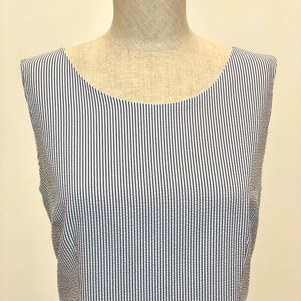 🎯EUC‼️Seersucker Sheath Dress - Blue & white - Size 6✨✨✨